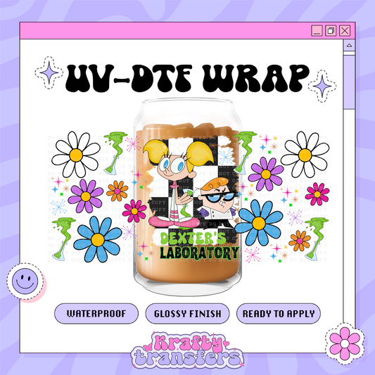Retro Dexter + DeeDee - 16oz Glass Wrap