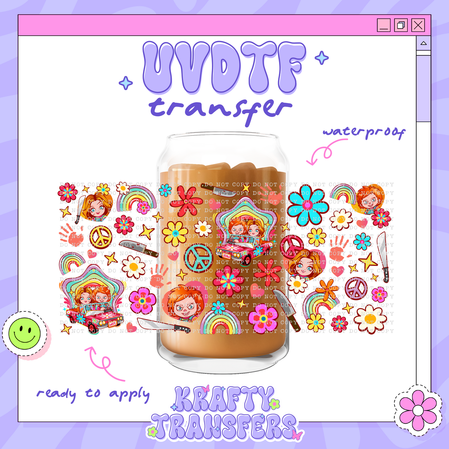 Vibrant Tiff & Chuck - 16oz Glass Wrap